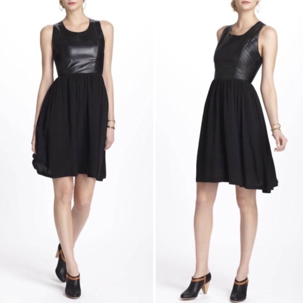 Anthropologie The Line and Dot Leather Top Dress - Picture 1 of 12